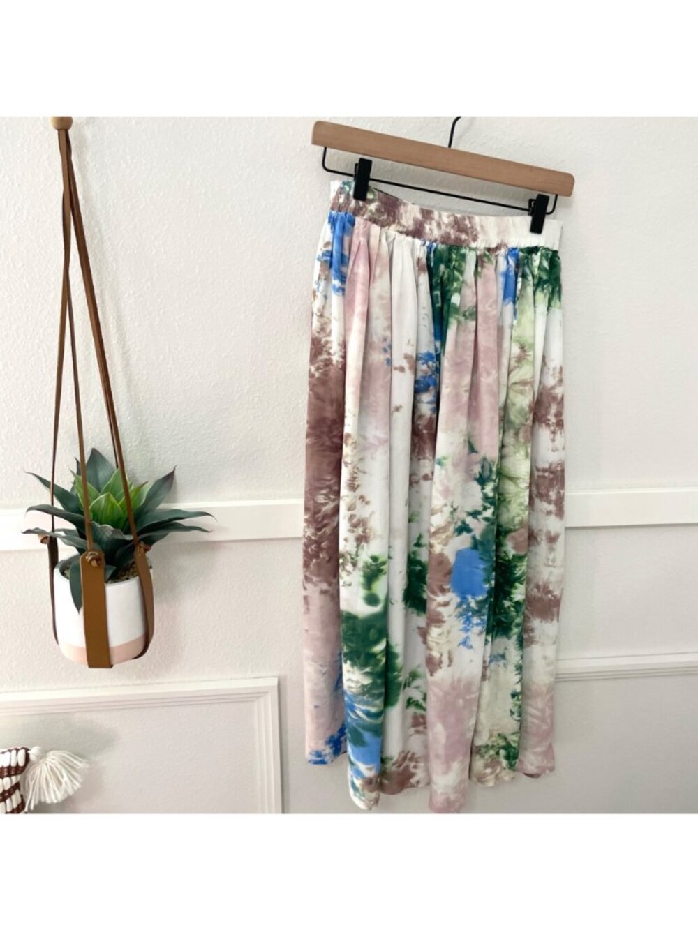 S/W/F Watercolor Maxi Shirt Size S Colorful Flowy - Picture 2 of 7